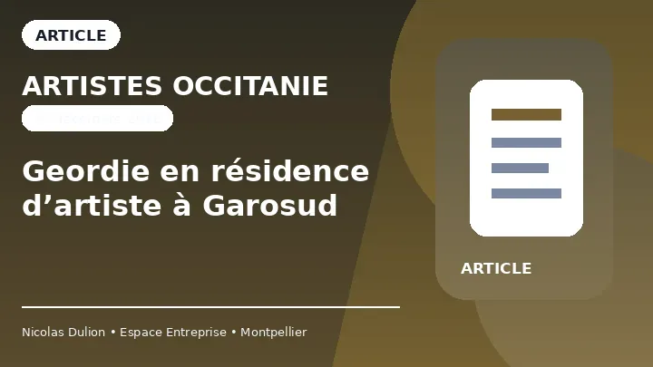 Artistes Occitanie — résidence d’artiste à Garosud Artistes Occitanie : Geordie en résidence d’artiste à l’Espace Entreprise Garosud