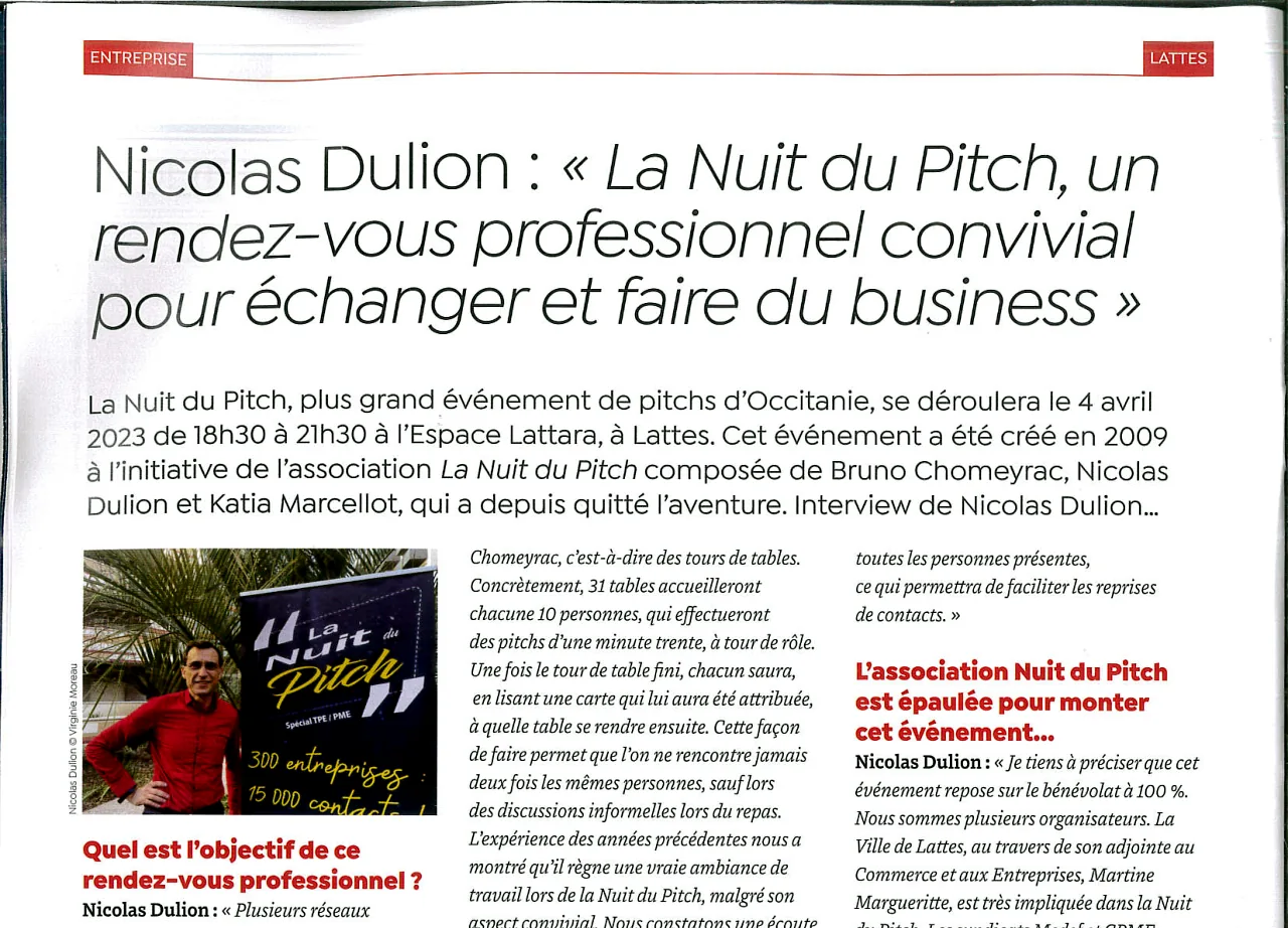 La Nuit du Pitch, un rendez-vous professionnel convivial — lecture locale 1