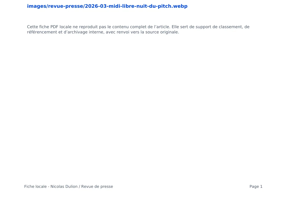 La Nuit du Pitch, le grand rendez-vous des entrepreneurs — lecture locale 2