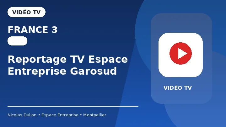 France 3 — Reportage TV Espace Entreprise Garosud France 3 : Reportage TV Espace Entreprise Garosud — Reportage TV France 3 consacré à Espace Entreprise Garosud, publié sur YouTube, avec prévisualisation cliquable vers la vidéo.