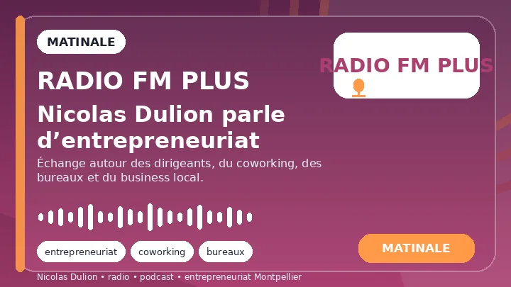 Nicolas Dulion parle d’entrepreneuriat — visuel radio podcast